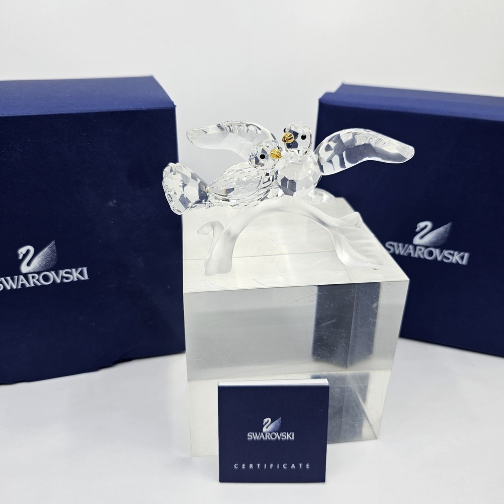 Swarovski Figurine Turtle Doves 657378 10.5cm. - Excellent Condition